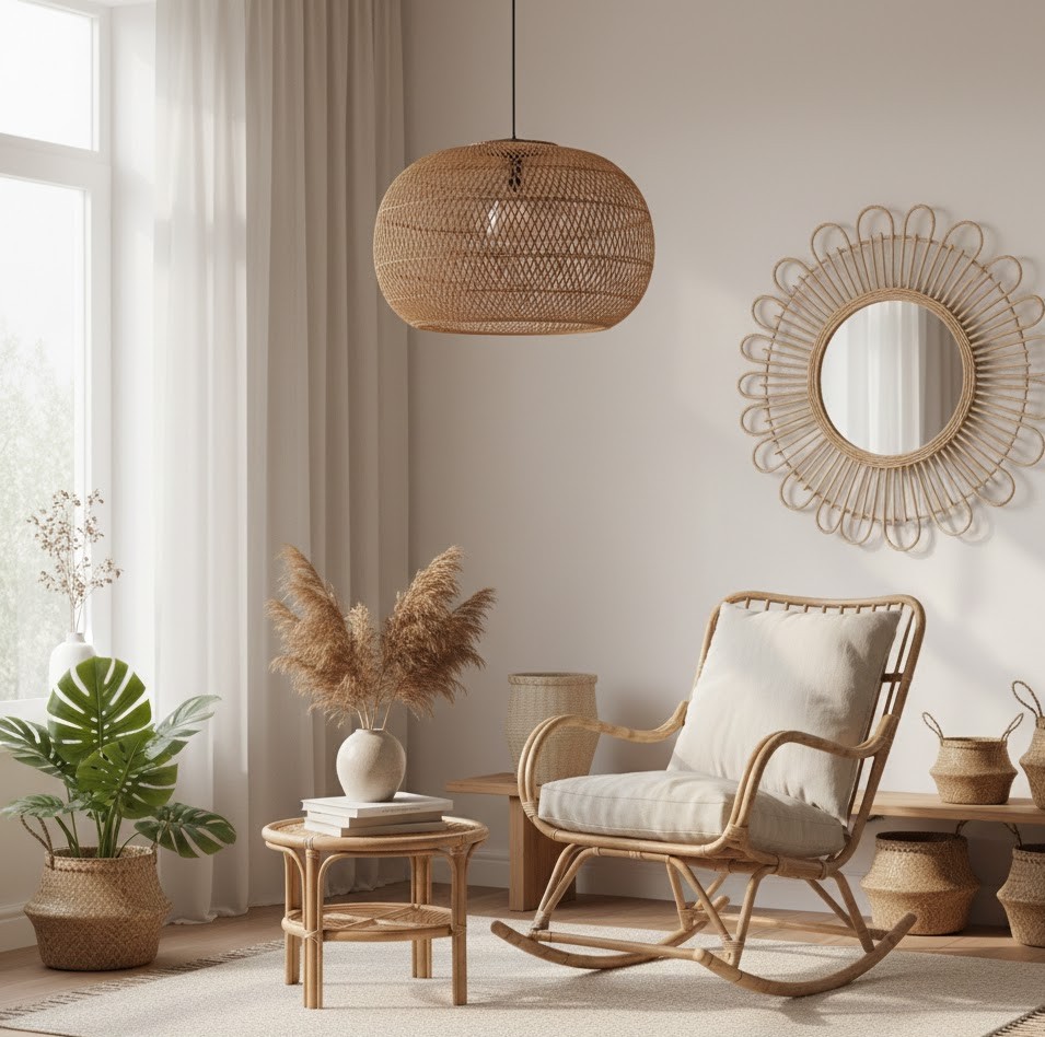 Sức hút của đồ trang trí bằng mây tre trong kiến trúc nội thất bền vững