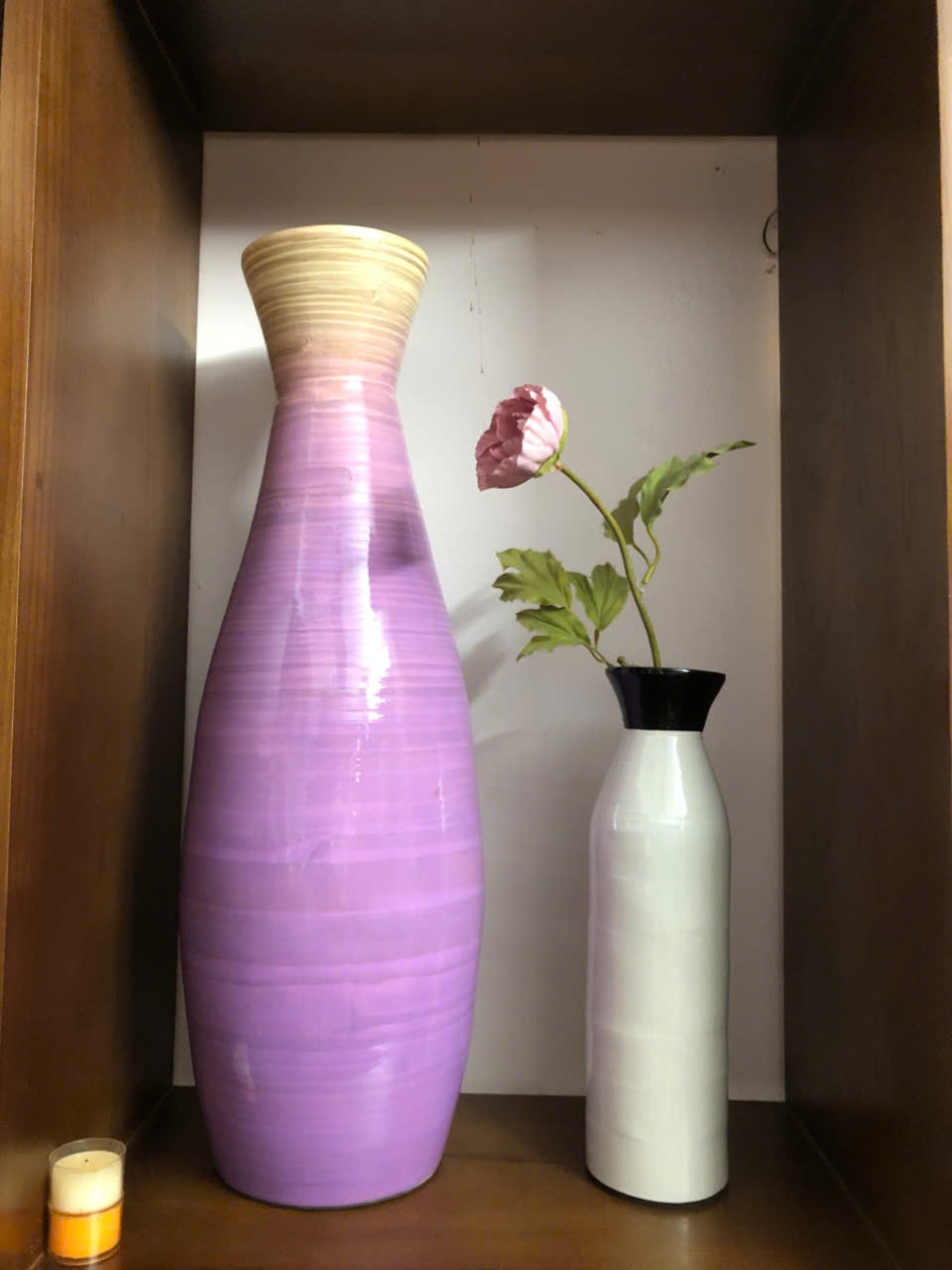 Bình tre cuốn màu tím – Điểm nhấn decor tinh tế từ thủ công Việt