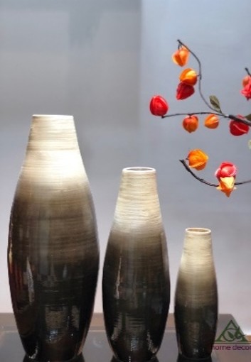Bộ bình tre cuốn lộ vân màu ghi xám2